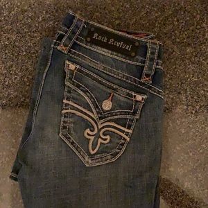 Rock Revival Fleur de Lis detail bootcut jeans